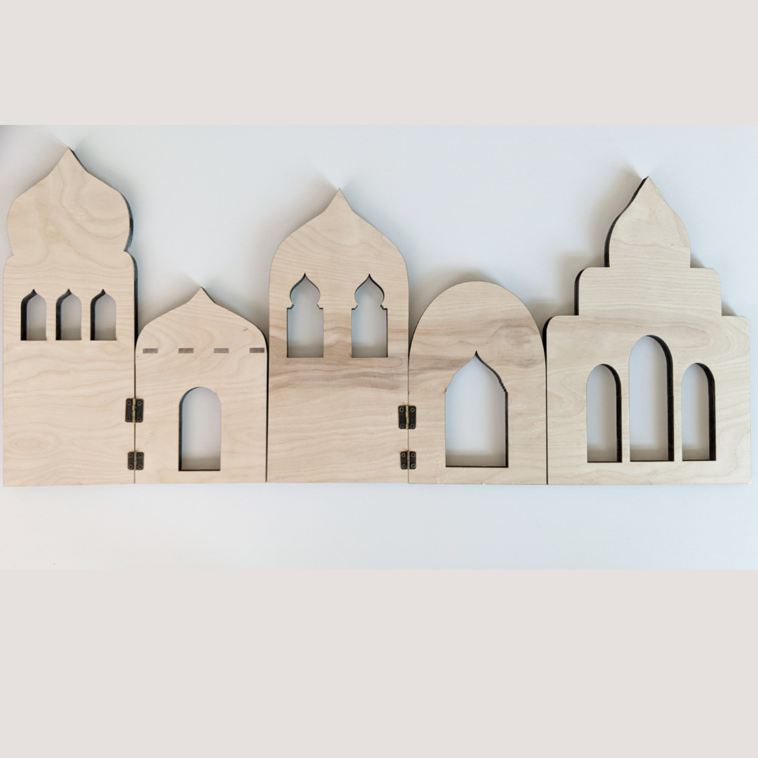 Wooden Masjid Panorama (3 Piece)